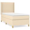 vidaXL Boxspringbett mit Matratze Creme 90x190 cm Stoff