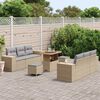 vidaXL Gartensofa-set mit Kissen 9 pcs Beige und Hellgrau Poly Rattan