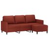 vidaXL 3-Sitzer-Sofa mit Hocker Weinrot 180 cm Kunstleder