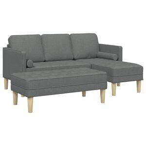 vidaXL Sofa Set 2 stk. Dunkelgrau Polyester
