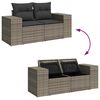 vidaXL Gartensofa-set mit Kissen 10 pcs Grau Poly-Rattan