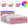vidaXL Ottoman-Bett mit Matratze & LEDs Rosa 140x200 cm Samt