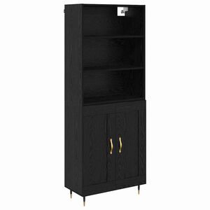vidaXL Highboard Schwarz Eichen-Optik 69,5 x 34 x 180 cm Holzwerkstoff