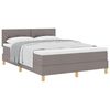 vidaXL Boxspringbett mit Kissen mit Kopfteil Taupe 140 x 190 cm Stoff