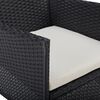 vidaXL 5-tlg. Garten-Essgruppe Schwarz Poly Rattan und Glas