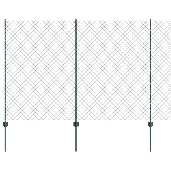 vidaXL Zaun mit Pfosten Grün 1,5 x 10 m Stahl und PVC