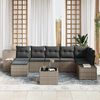 vidaXL Gartensofa-set mit Kissen 8 pcs Grau Poly-Rattan
