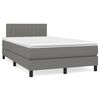 vidaXL Boxspringbett mit Matratze & LED Dunkelgrau 120x190 cm Stoff