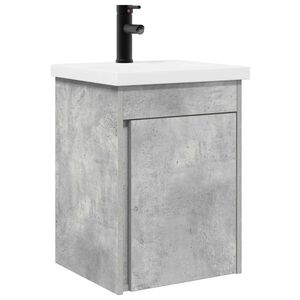 vidaXL Badezimmer Waschtischunterschrank mit Wasserhahn Betongrau