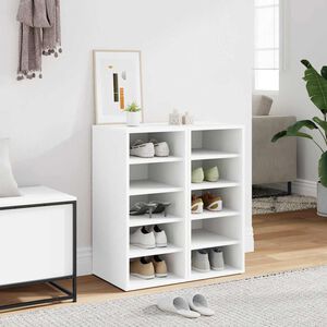 vidaXL Schuhschr&auml;nke 2 Stk. Wei&szlig; 31,5x35x70 cm Holzwerkstoff