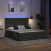 vidaXL Bett mit LED-Lichtleisten Dunkelgrau 180 x 200 cm Stoff