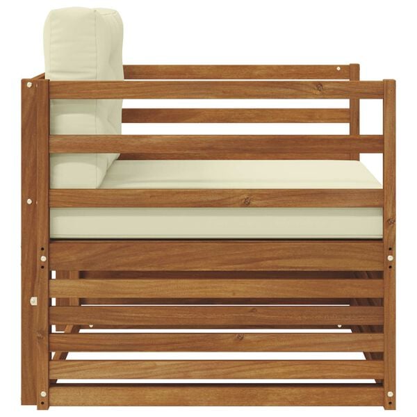 vidaXL Outdoor-Sofagarnitur Massives Akazienholz und Polyester Natur