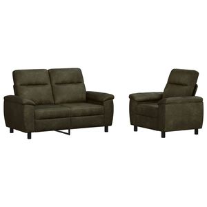 vidaXL Sofa-Set 2 pcs Olivegr&uuml;n Kunstwildleder