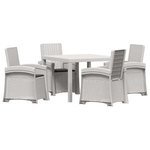 vidaXL Garten Essgruppe 5 stk. Wei&szlig; und Anthrazit PP