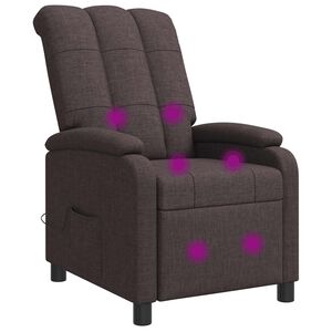 vidaXL Massage Relaxsessel Dunkelbraun Stoff
