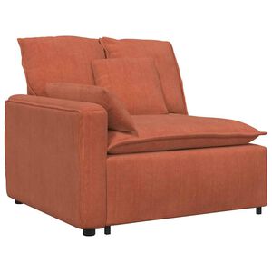 vidaXL Modulares Sofa Endmodul mit Armlehne Kissen Rot Orange 100 cm