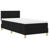 vidaXL Boxspringbett mit Matratze Schwarz 100 x 200 cm Stoff