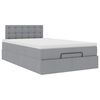 vidaXL Ottoman-Bett mit Matratze & LEDs Hellgrau 120x200 cm Stoff