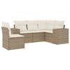 vidaXL 5-tlg. Garten-Sofagarnitur mit Kissen Beige Poly Rattan