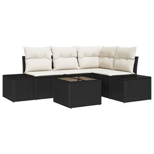 vidaXL Gartensofa-set mit Speicher Braun und Creme Poly-Rattan