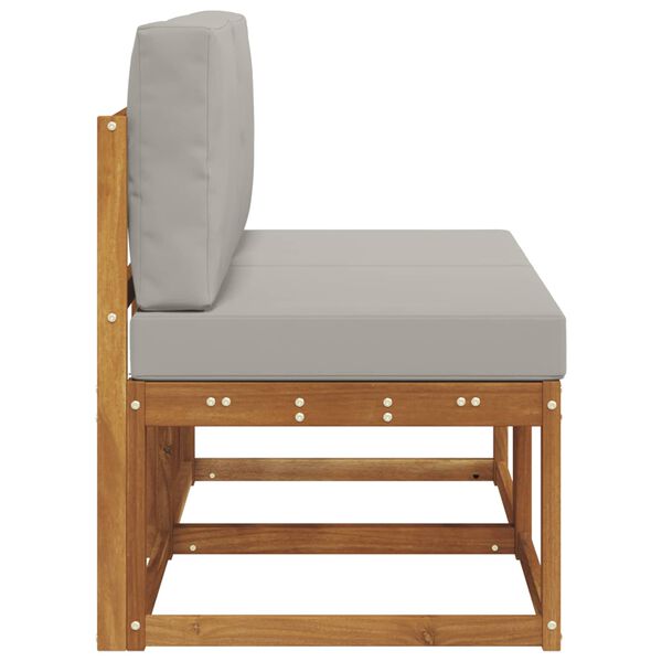 vidaXL 2 St&uuml;ck Outdoor Mittelsofa Massivholz Akazie Natur