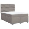 vidaXL Boxspringbett mit Matratze Taupe 140x200 cm Stoff