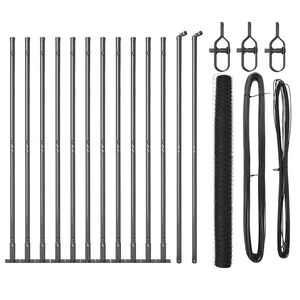 vidaXL Zaunpfosten Grau 25 x 1,6 m (36 mm Mesh) Stahl und PVC