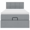 vidaXL Ottomane Bett mit Matratze & LEDs Hellgrau 80x200 cm Stoff