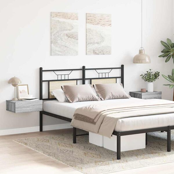 vidaXL H&auml;ngende Nachttische 2 Stk. Grau Sonoma 40x30x15 cm