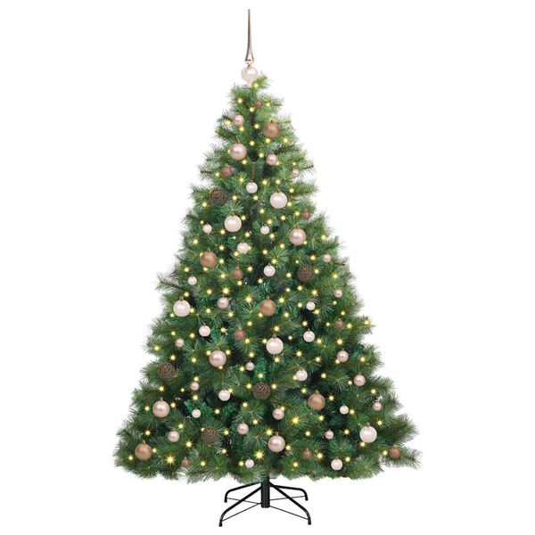 vidaXL K&uuml;nstlicher Weihnachtsbaum mit 300 LEDs Gr&uuml;n 180 cm PE und PVC