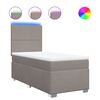 vidaXL Boxspringbett mit Matratze Taupe 90x200 cm Stoff