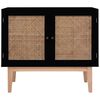 vidaXL Sideboard Schwarz 88,5x40x80 cm MDF und Rattan