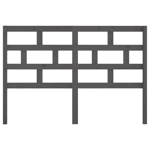 vidaXL Kopfteil Grau 126x4x100 cm Massivholz Kiefer