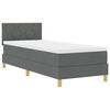 vidaXL LED Boxspringbett mit Kissen Dunkelgrau 80 x 200 cm Stoff