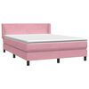 vidaXL Boxspringbett mit Matratze Rosa 160x210 cm Samt