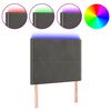 vidaXL LED Kopfteil Dunkelgrau 80x5x118/128 cm Samt