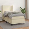 vidaXL Boxspringbett mit Matratze Creme 90x190 cm Kunstleder