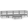 vidaXL 5-tlg. Garten-Lounge-Set Grau Kiefer Massivholz