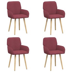 vidaXL Esszimmerst&uuml;hle 4 pcs Stoff Weinrot 56,5 x 50 x 87,5 cm