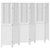 vidaXL 6-tlg. Raumteiler Wei&szlig; Massivholz Paulownia