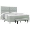 vidaXL Boxspringbett mit Kopfteil Hellgrau 200 x 180 cm Samt