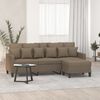vidaXL 3-Sitzer-Sofa mit Hocker Taupe 180 cm Stoff