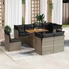 vidaXL 9-tlg. Garten-Sofagarnitur mit Kissen Grau Poly Rattan