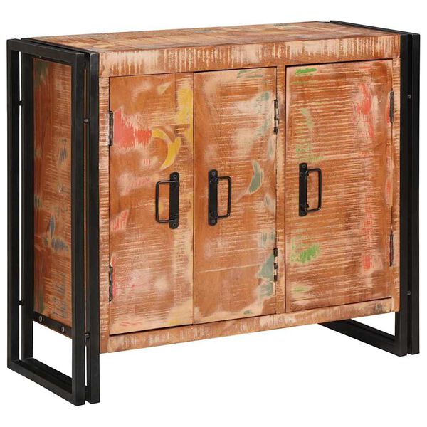 vidaXL Sideboard mit T&uuml;ren Braun Massives recyceltes Holz und Metall