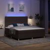 vidaXL LED Boxspringbett mit Matratze Dunkelbraun 180 x 200 cm Stoff