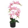 vidaXL K&uuml;nstliche Orchidee mit Topf 65 cm Rosa
