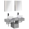 vidaXL Badezimmerschrank-Set 5 Stk. Grau Sonoma Holzwerkstoff