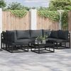 vidaXL Gartensofa-set mit Kissen 7 pcs Schwarz Aluminium