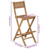 vidaXL Klappbare Garten-Barhocker 2 Stk. Massivholz Teak