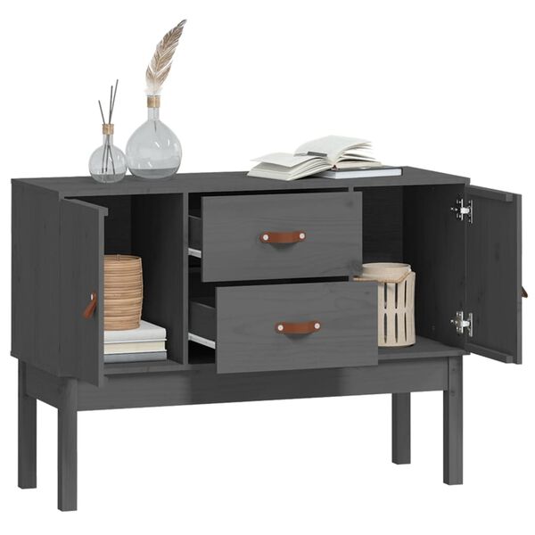 vidaXL Sideboard Grau 110x40x78 cm Massivholz Kiefer